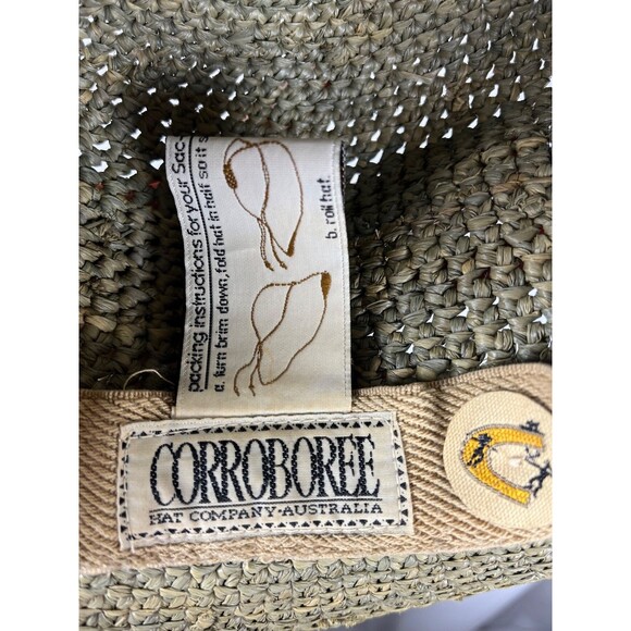 Corriboree Australia Olive Green Raffia Straw Hat Women Packable main image 15
